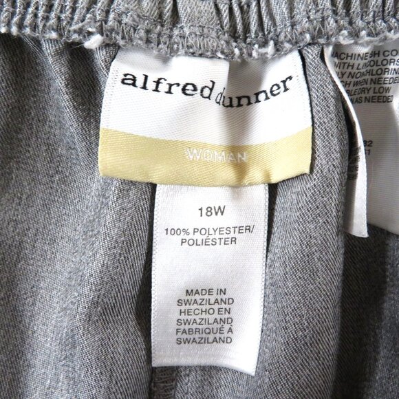 Alfred Dunner 18W Flat Front Heather Gray Solid - Picture 5 of 5